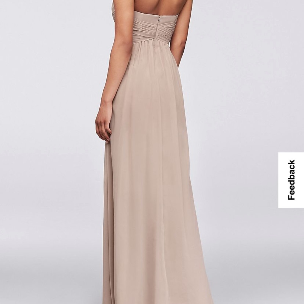 David’s Bridal Strapless Chiffon Dress with Pleated Bodice- Dry Cleaned - Picture 3 of 10
